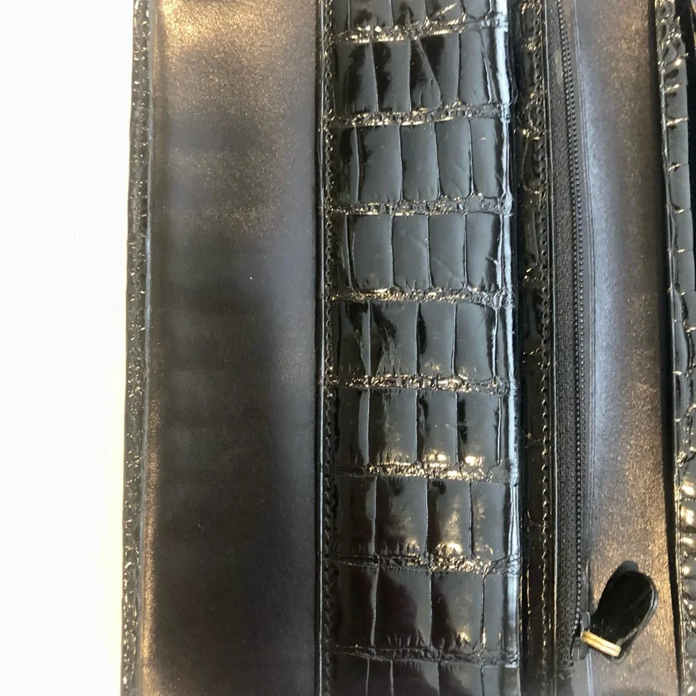 Women's long Alligator wallet black - Made in Italy - Picture 5 of 12